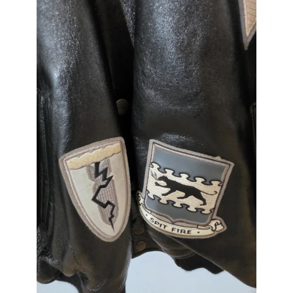 Vintage Rare Avirex Tuskegee Airmen  Black Leather Bomber Jacket‎ 3XL